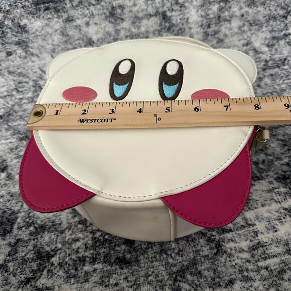 Kirby Bioworld Circle Crossbody Bag Purse Nintendo Pink White Missing Straps - Picture 10 of 14